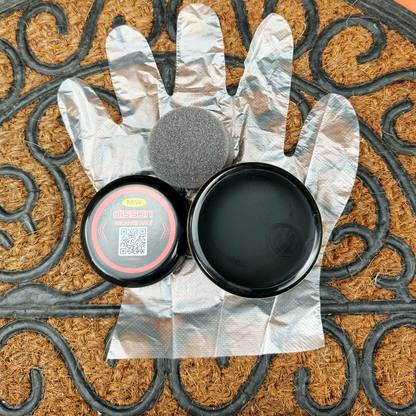 COMBO RESTAURADOR DE PARTES NEGRAS + TOALLA DE MICROFIBRA + AROMATIZANTE CARRO NUEVO